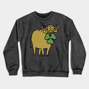 Gold Ox with Shamrock for St Patricks Day Crewneck Sweatshirt